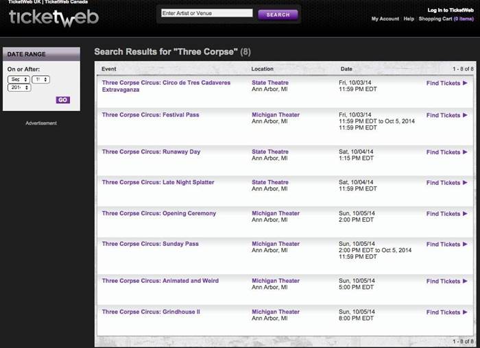 Musica su Ticketweb