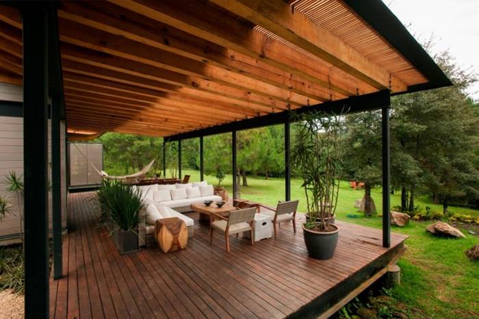 Una veranda in legno