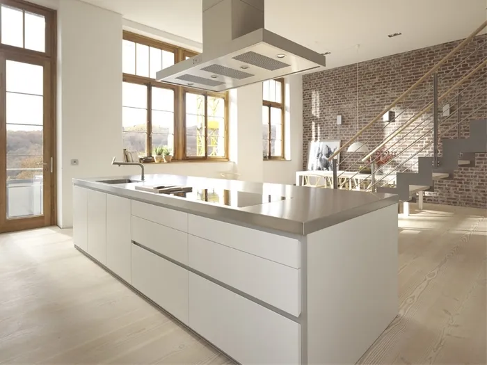 Parquet sbiancato utilizzato in una cucina