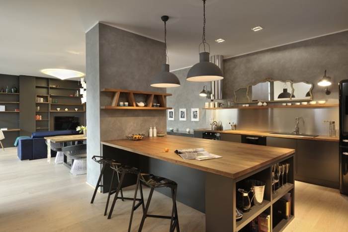 parete divisoria tra cucina e living