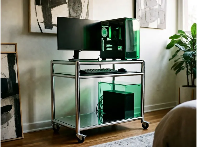 Mobile porta computer in vetro