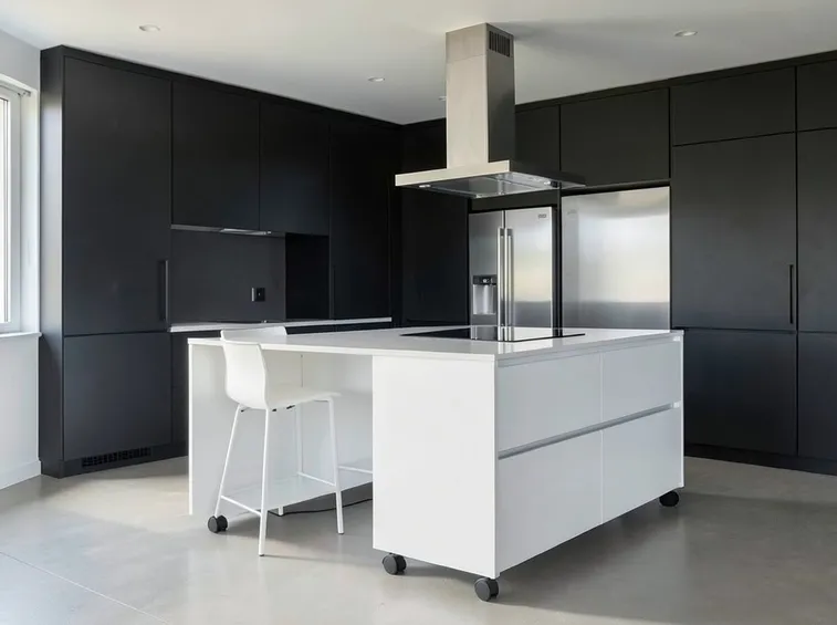 Cucina a penisola estraibile