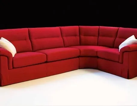 divano componibile rosso a sei posti