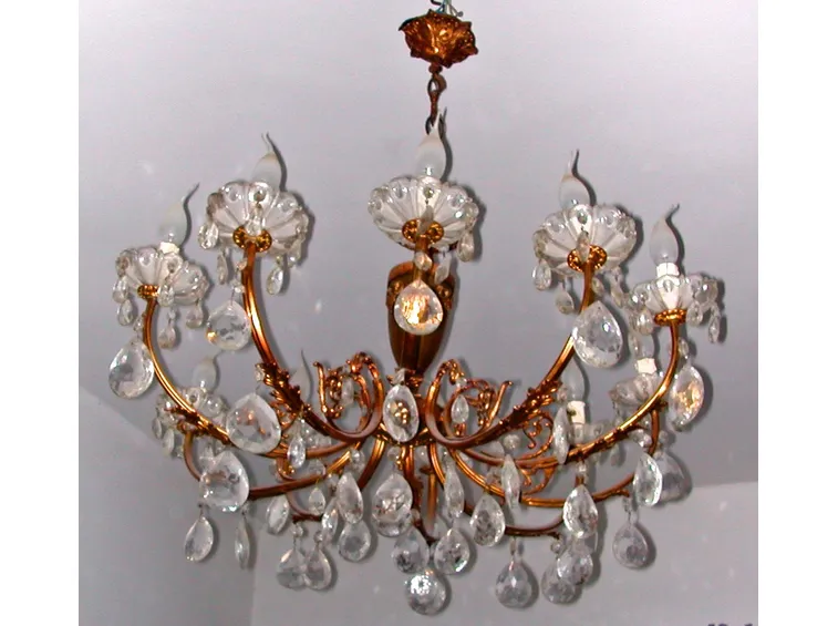 lampadario a gocce rame