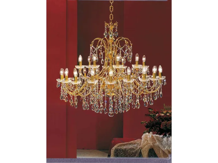 lampadario a gocce oro