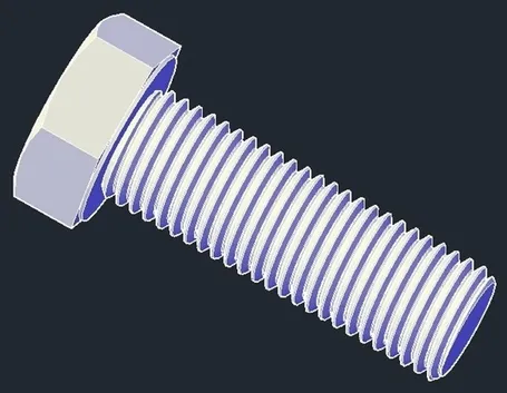 Esempio di bullone in formato dwg 3D