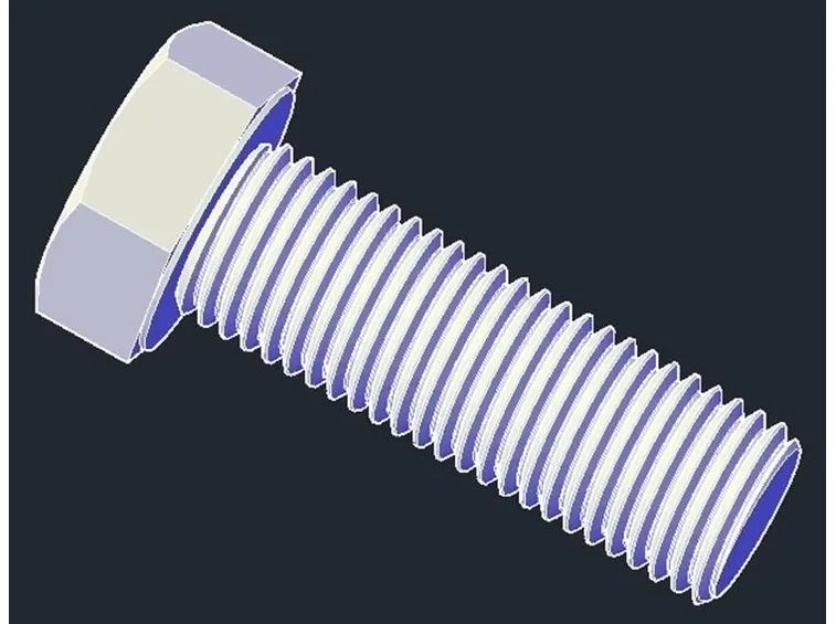 Esempio di bullone in formato dwg 3D