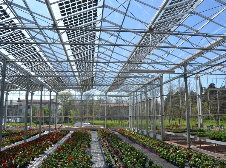 Esempio di serra fotovoltaica.
