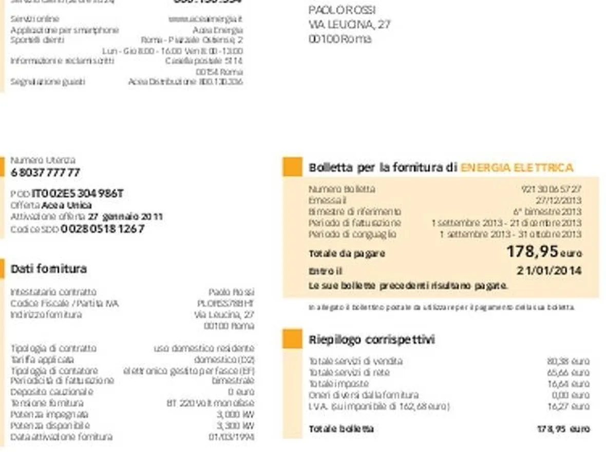 Verifica i dati e il periodo di fatturazione