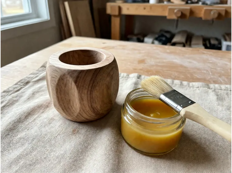 Finitura a olio o cera e decorazioni per l'autunno