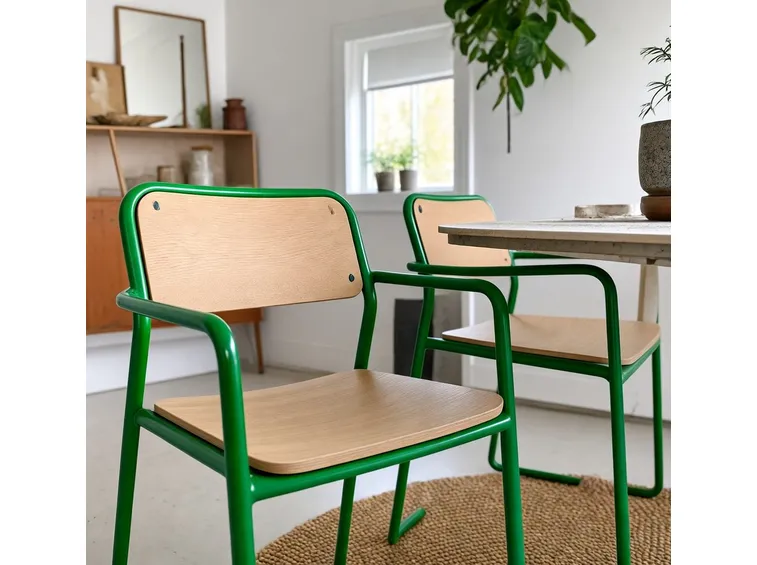 Sedia prodotta con legno liquido