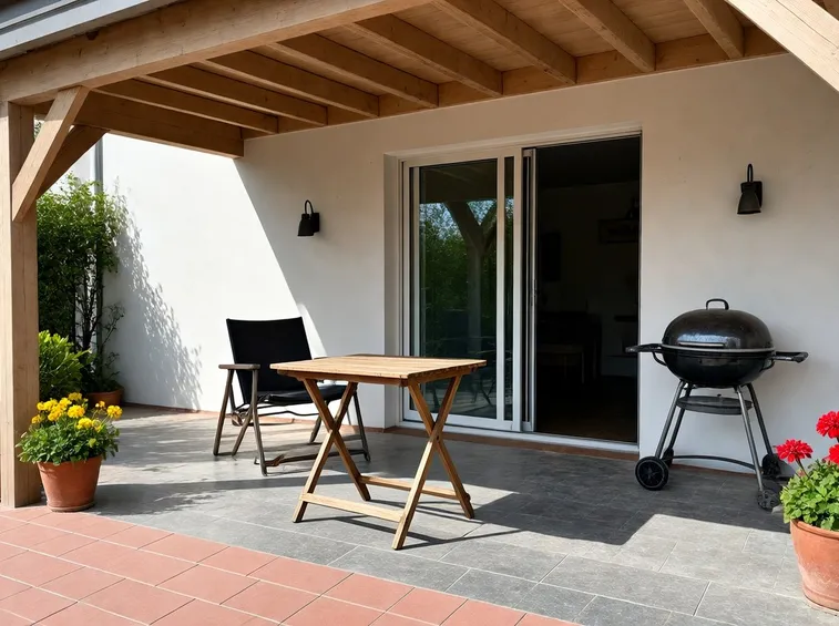 Una elegante veranda in legno