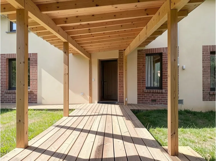 Una elegante veranda in legno