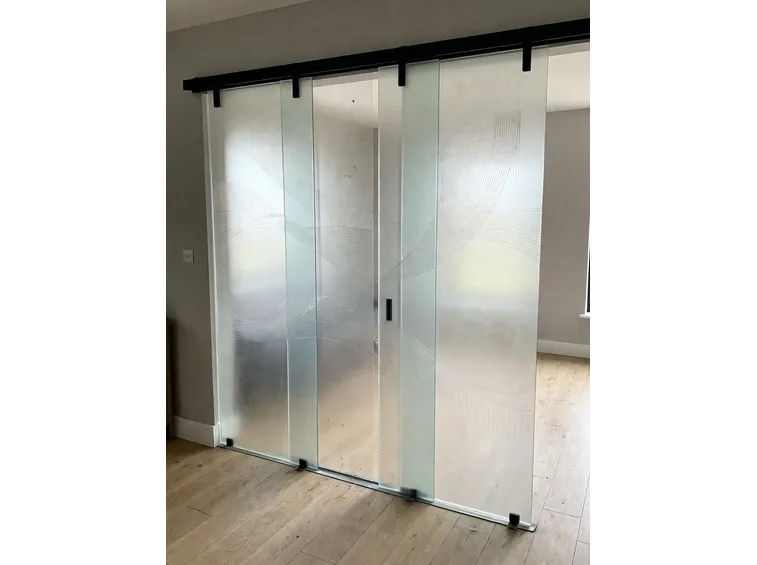 Porta in vetro sabbiato