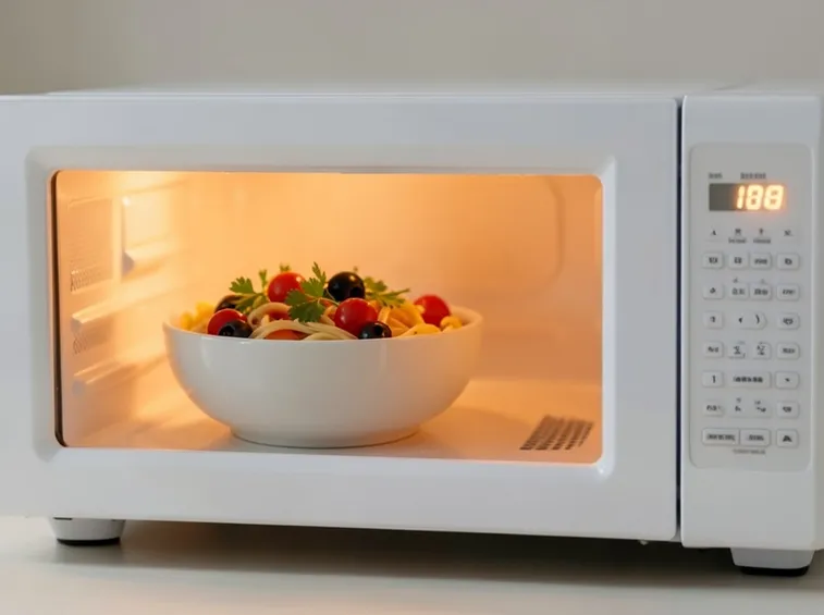 Esempio di forno a microonde in funzione