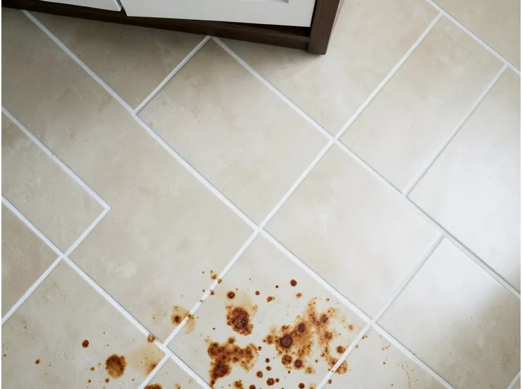 Macchie di ruggine su piastrelle
