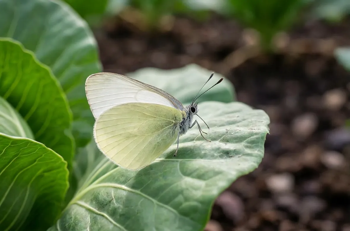 Un esemplare di pieris rapae, o farfalla cavolaia