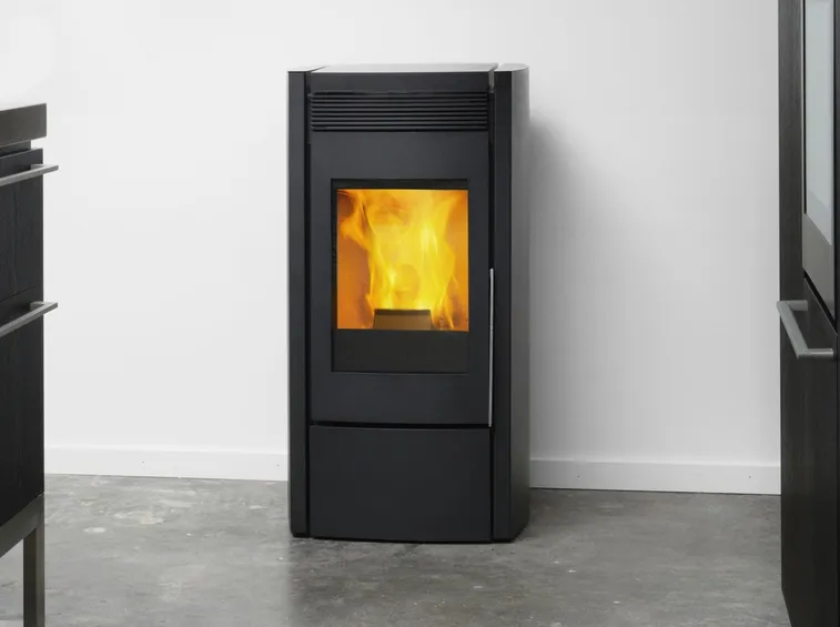 Stufa a legno in acciaio