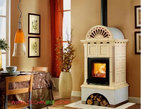 Stufa rivestita in ceramica