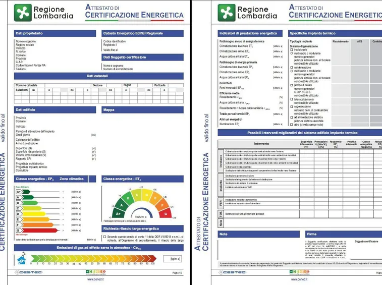certificazione energetica Lombardia