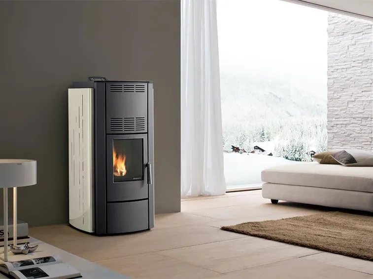 Una elegante stufa a pellet
