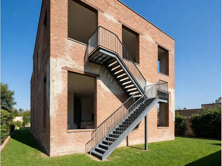 Una scala esterna ad un fabbricato