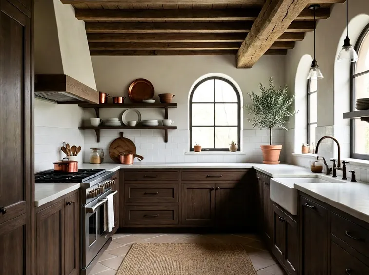 cucina in arte povera in muratura