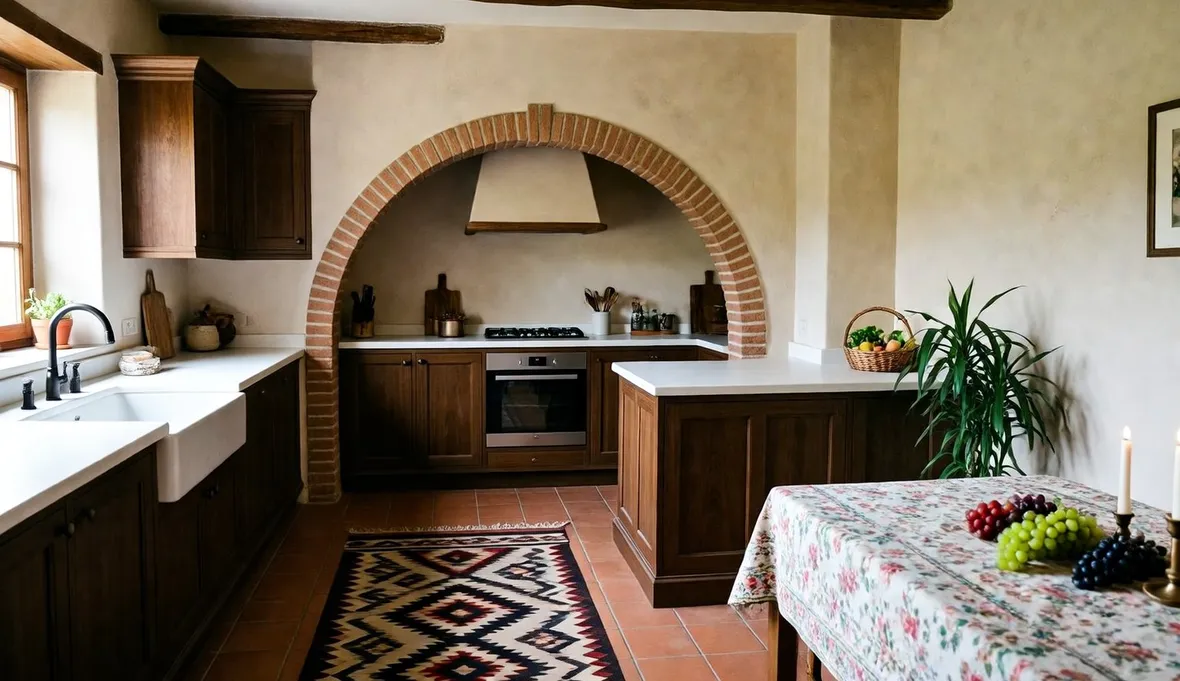 Cucina in muratura classica