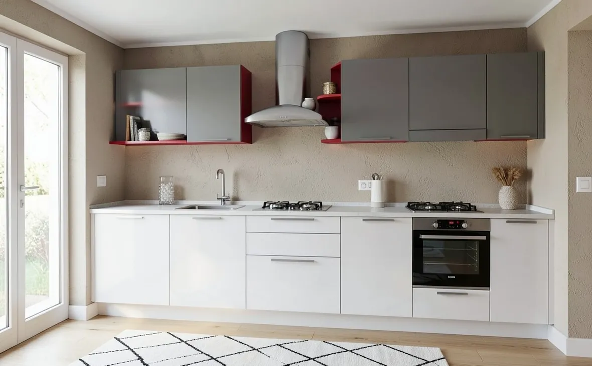 Un esempio di cucina in linea