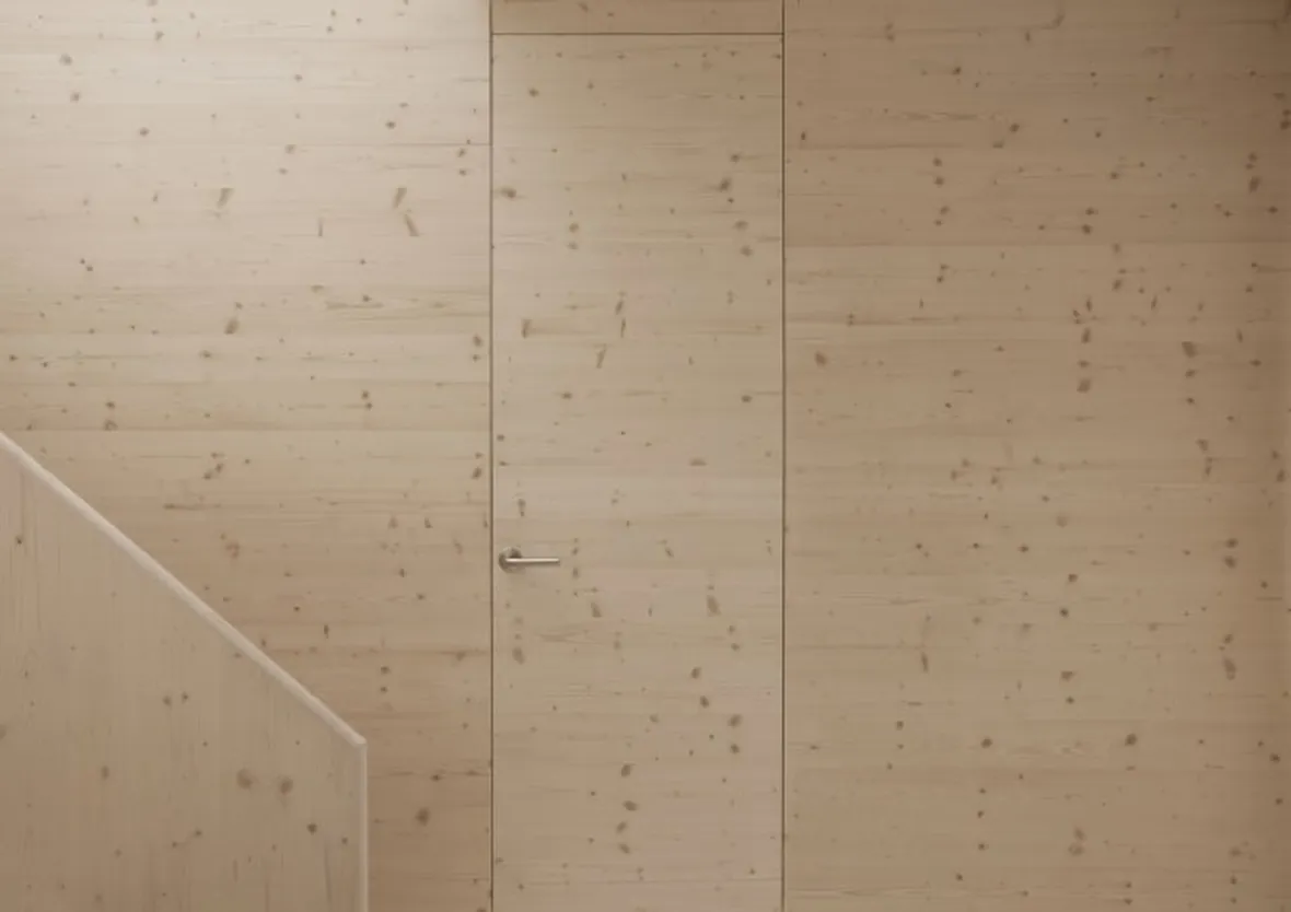 Porta a filo muro in legno