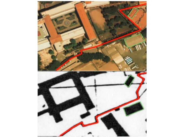 Confronto tra cartografia e fotografia aerea per mappatura catastale