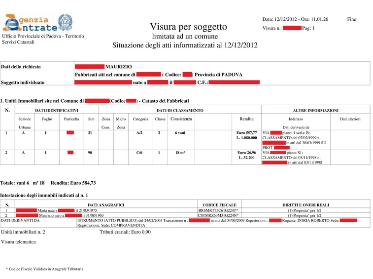 Visura catastale