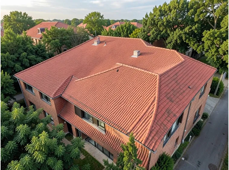 Una casa con tetto di tegole portoghesi