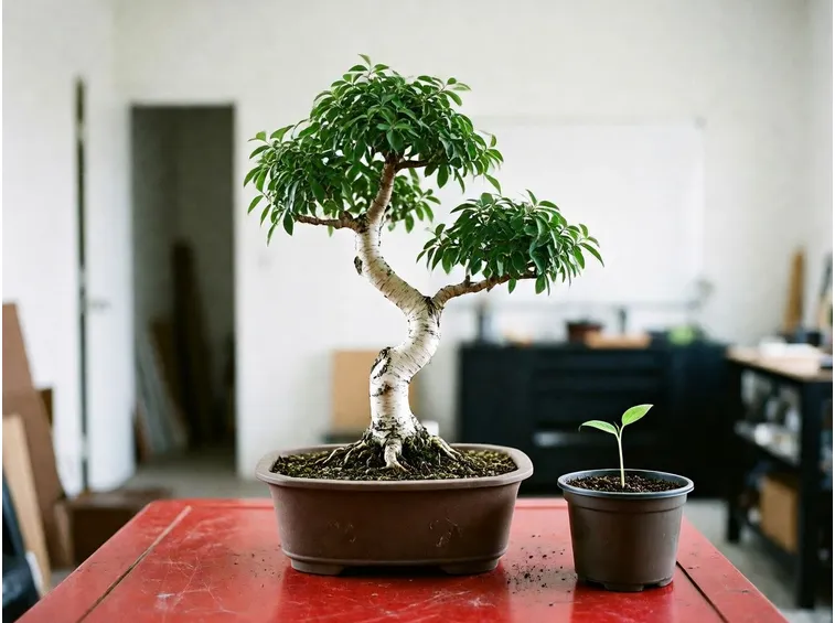 bonsai betulla foglie verdi