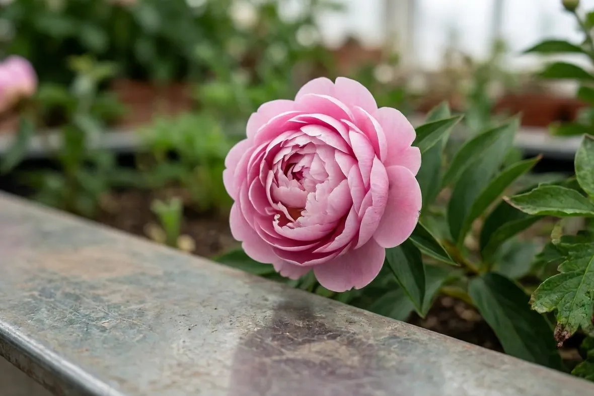 Peonia di colore rosa