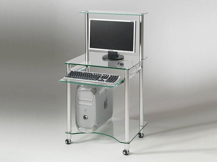 Mobile porta computer in vetro