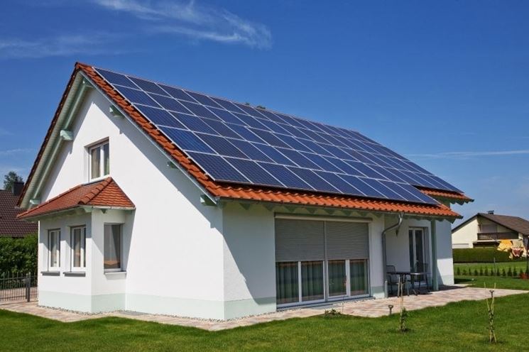 Pannelli fotovoltaici di un impianto di un'abitazione privata