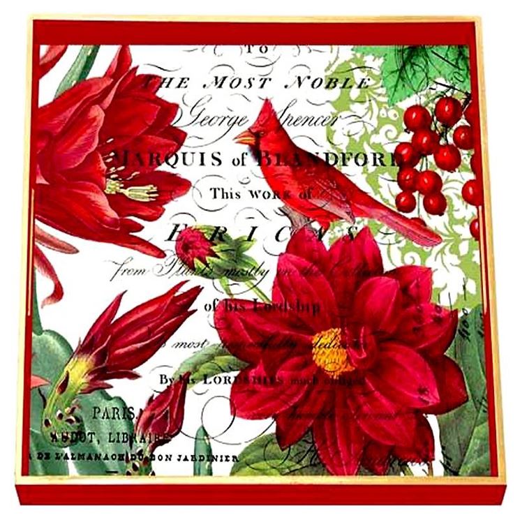 20 Tovaglioli Natalizi A 3 Veli 33x33 Cm Per Decoupage E Tavola - Composizione Stella Di Natale, Carta FSC