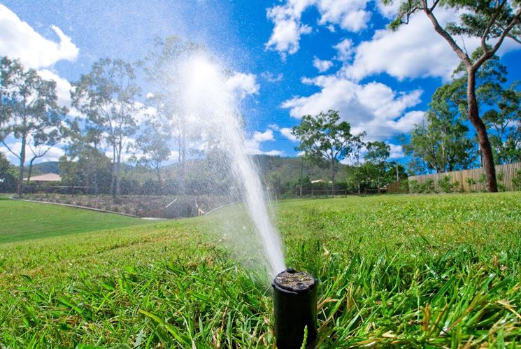 Impianto irrigazione in azione