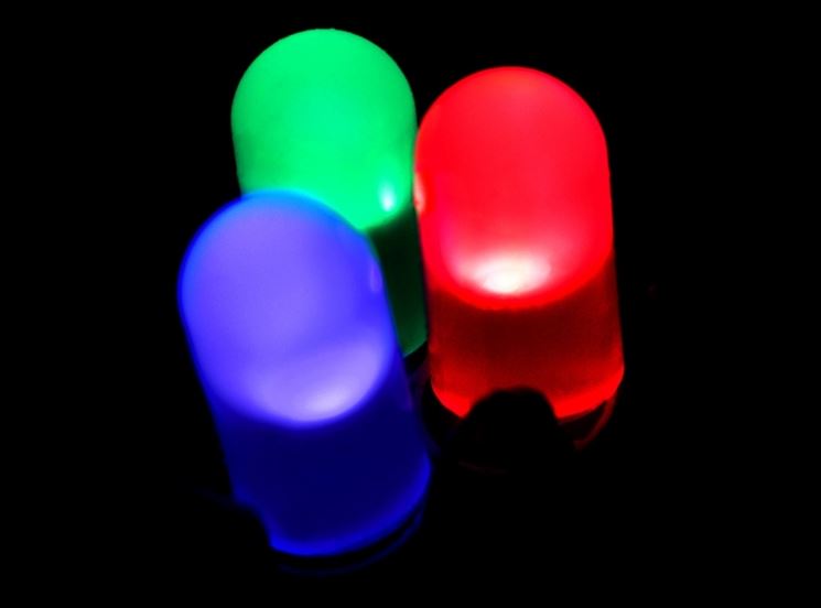 Led blu, verde e rosso.