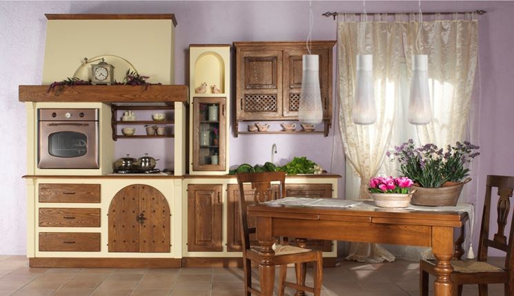 cucina legno muratura