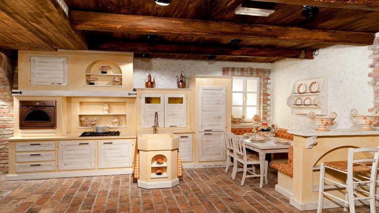 Cucina in muratura rustica rivista in chiave pi moderna